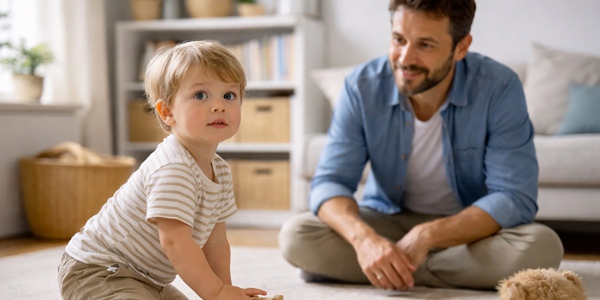 figlio gioca con padre